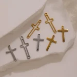 Wholesale Stainless Steel Cross Pendant Charm Necklace DIY Jewelry Accessories Unisex - Image 3