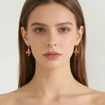 Wholesale Vintage Red Heart Zircon Pendant Earrings Gothic Cross Flame Thorn Copper Plated Zinc Alloy Jewelry - Image 4