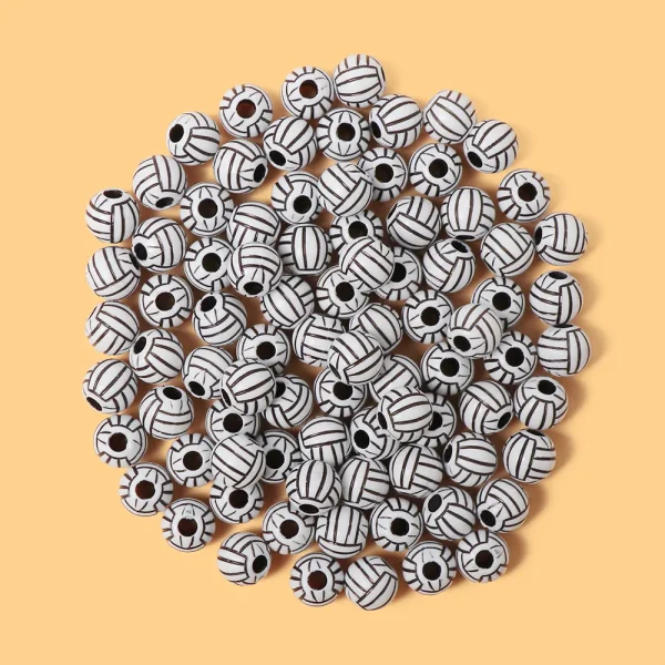 Wholesale Acrylic Sports Ball Beads DIY Jewelry Making Bracelet Necklace Craft Supplies