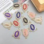 Wholesale Zinc Alloy Rhinestone Pendant Charm 3 Hole DIY Jewelry Accessories Gold Color - Image 2