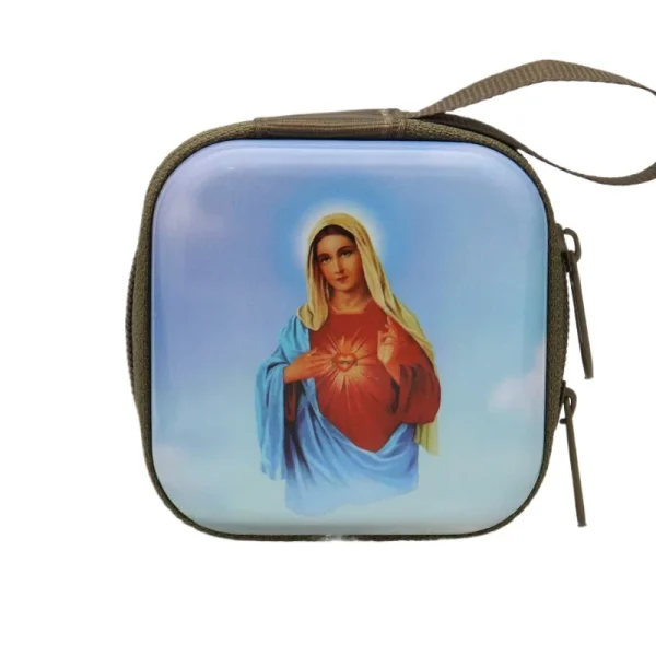 Catholic Rosary Box Pendant BoxCoin Purse Packaging Tin BoxStorage Case, Zipper Bag Luggage Charm