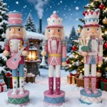 Wholesale Wooden Nutcracker Soldier Figurine Christmas Decoration Musical Instrument Gift - Image 2
