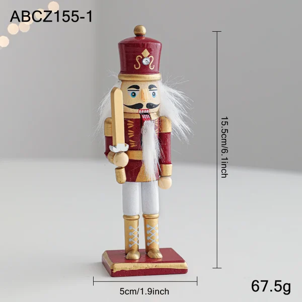 Wholesale Wooden Nutcracker Soldier Figurine Christmas Tabletop Decor Home Decoration Craft Gift