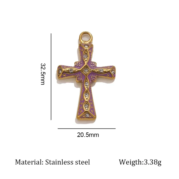 Wholesale Zinc Alloy Cross Pendant Necklace Punk 18K Plated DIY Jewelry Accessories Unisex