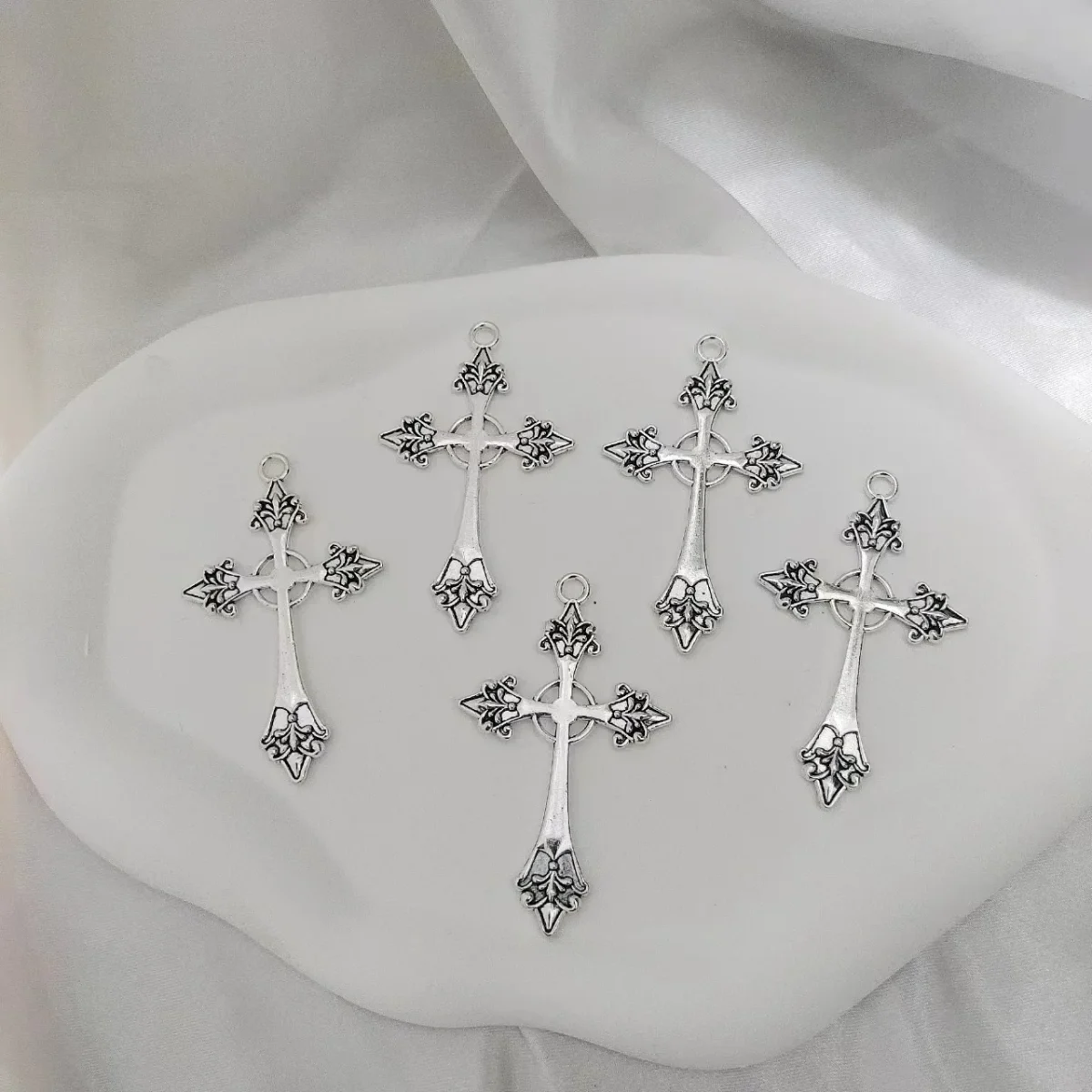 Wholesale Punk Vintage Cross Zinc Alloy Pendant Earring DIY Jewelry Accessories - Image 2
