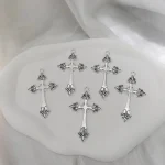 Wholesale Punk Vintage Cross Zinc Alloy Pendant Earring DIY Jewelry Accessories - Image 2