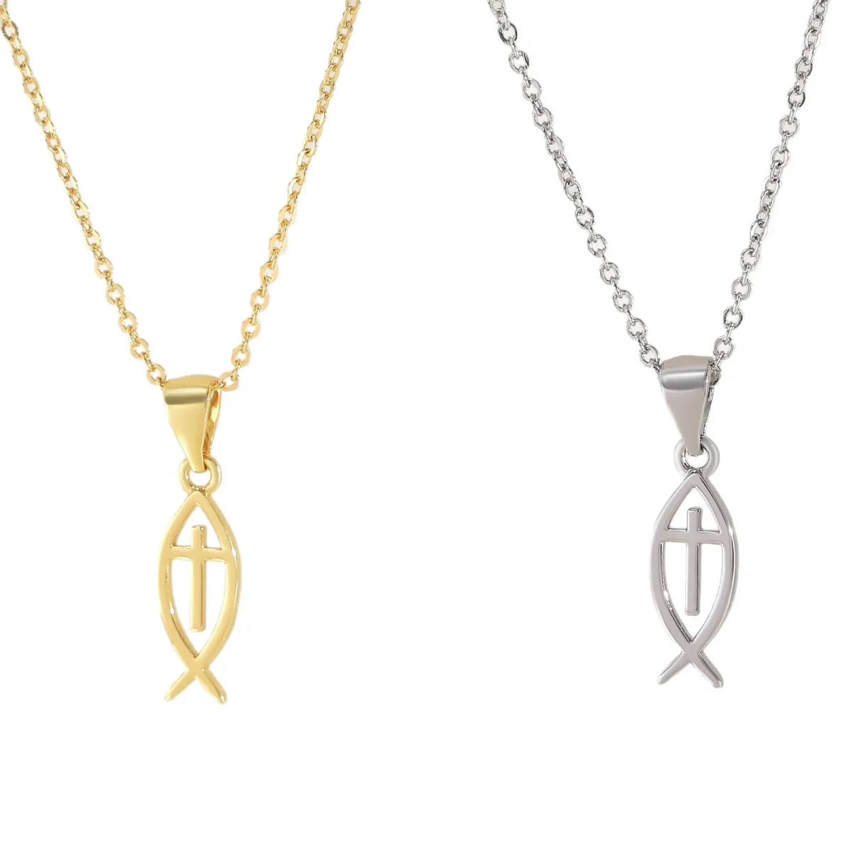 Wholesale Zinc Alloy Gold Plated Fish Pendant Necklace DIY Jewelry Accessories Unisex - Image 5