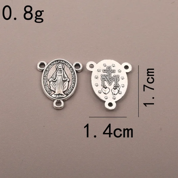 Wholesale Retail Cross-border Supply Religious Elliptical Three-way Pendant Zinc Alloy Bamboo Chain Hanging Beads Neckla