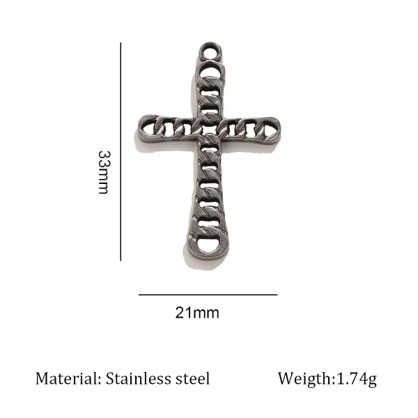 Wholesale Stainless Steel Cross Pendant Charm DIY Necklace Jewelry Accessories Punk Style Unisex