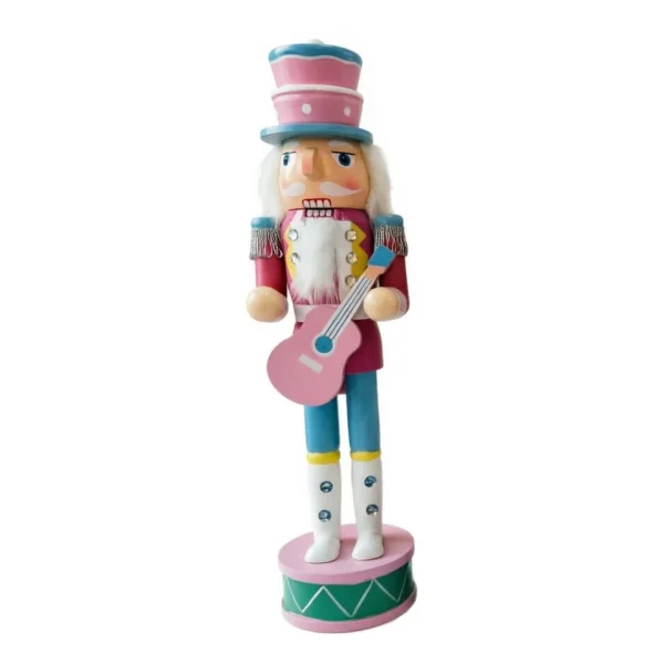 Wholesale Wooden Nutcracker Soldier Figurine Christmas Decoration Musical Instrument Gift