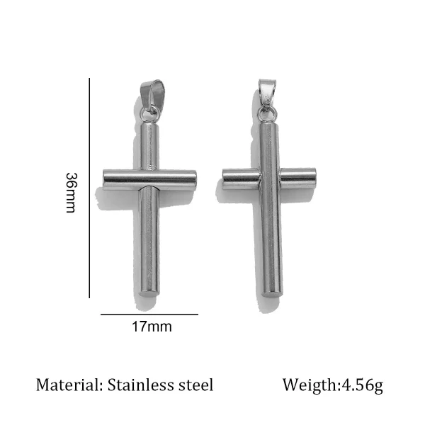 Wholesale Stainless Steel Cross Pendant Charm Necklace DIY Jewelry Accessories Unisex