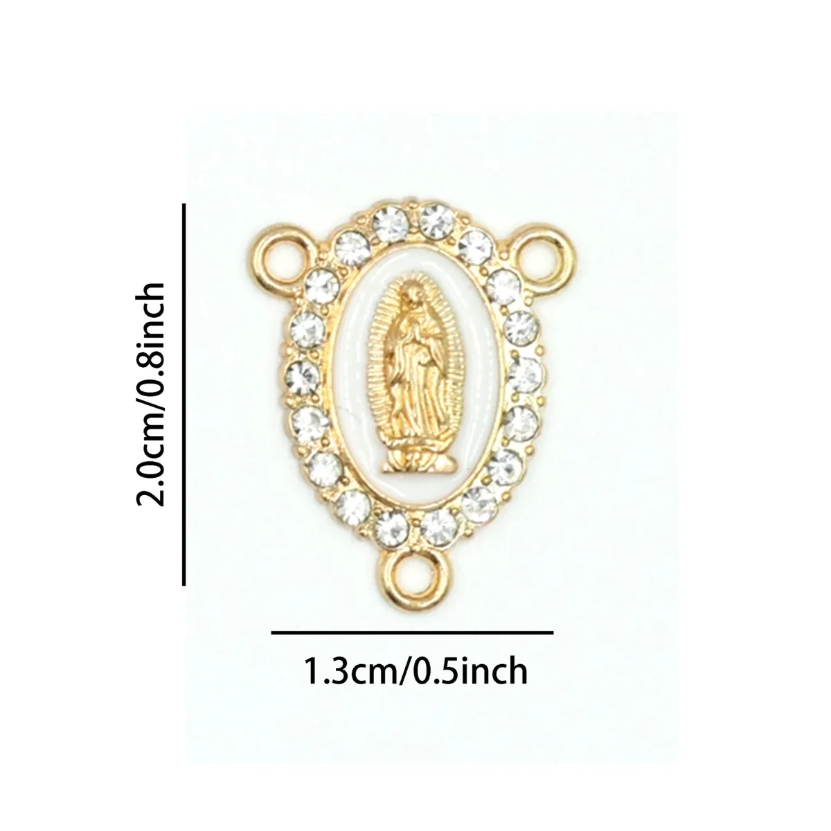 Hot-Selling Three-Way Religious Bracelet Necklace Center Piece Virgin Mary Colorful Inlaid Oval Holiday Gift Alloy Jewelry - Image 5