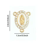 Hot-Selling Three-Way Religious Bracelet Necklace Center Piece Virgin Mary Colorful Inlaid Oval Holiday Gift Alloy Jewelry - Image 5