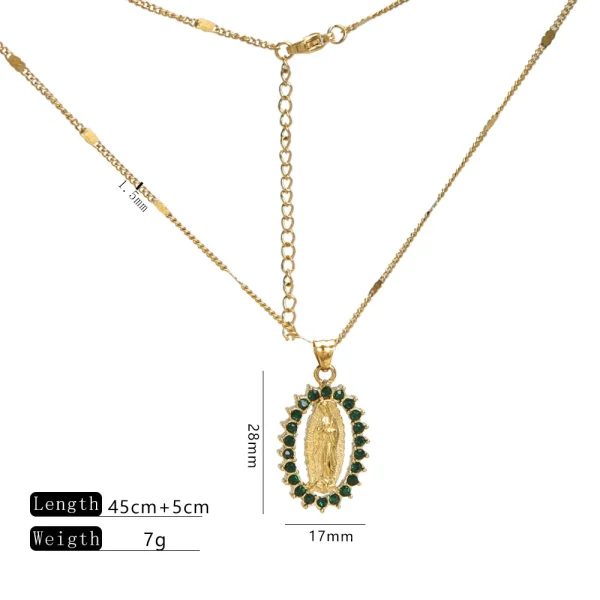 Wholesale Stainless Steel Rhinestone Pendant Necklace Fashion Jewelry Colorful Crystal Charm Necklace Unisex