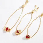 Wholesale Zinc Alloy Rhinestone Pendant Charm Bracelet Sweet Heart Cross Crown Jewelry Accessories
