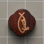 Wholesale Wood Carved Copper Inlay Pendant Charm Necklace DIY Rosary Accessories - Image 4