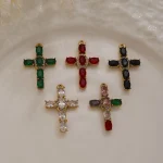 Wholesale Zinc Alloy Rhinestone Cross Pendant Charm Necklace DIY Jewelry Accessories Punk European American Style - Image 2