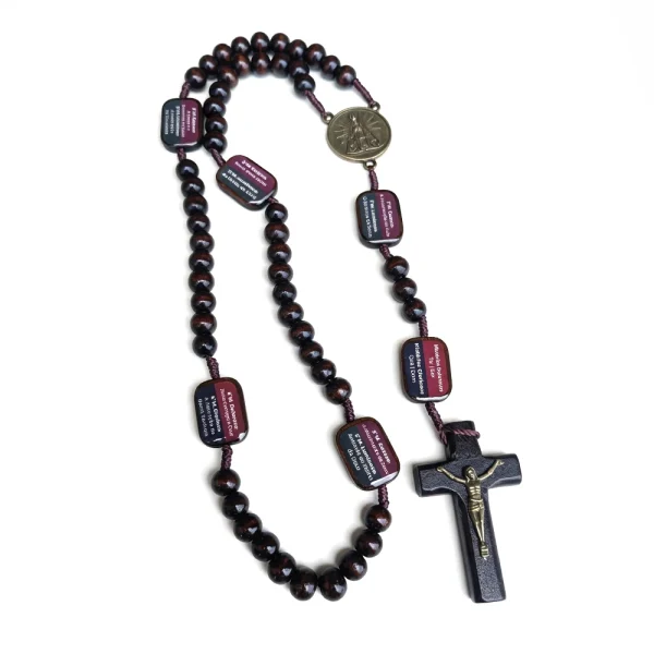Wood Rosary With Portuguese Prayer Cards Our Lady of Aparecida Catholic Rosary Brazil Gift Rosario Catolico Religious Je