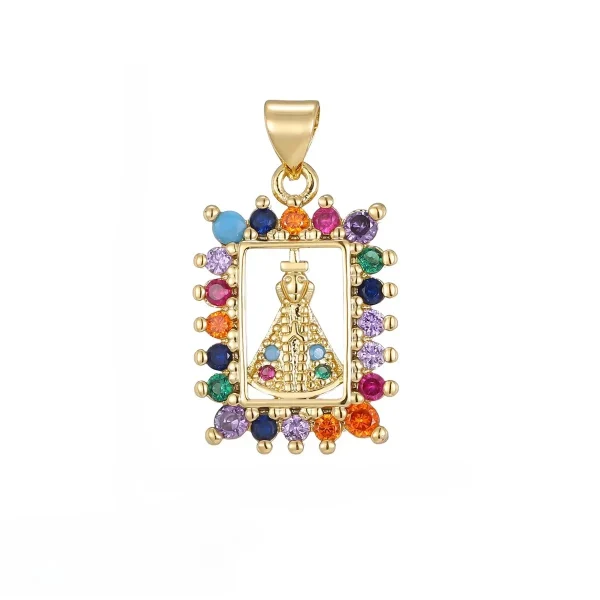 Wholesale Zinc Alloy Rhinestone Virgin Mary Pendant Charm Necklace DIY Jewelry Accessories Unisex