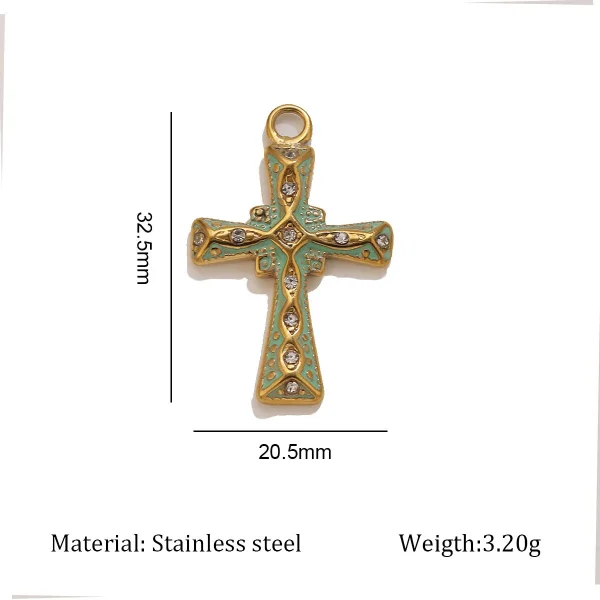 Wholesale Zinc Alloy Cross Pendant Necklace Punk 18K Plated DIY Jewelry Accessories Unisex