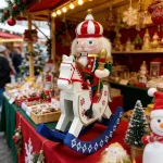 Wholesale 28CM Wooden Christmas Nutcracker Snowman Rocking Horse Figurine Holiday Tabletop Decor Craft Gift - Image 2
