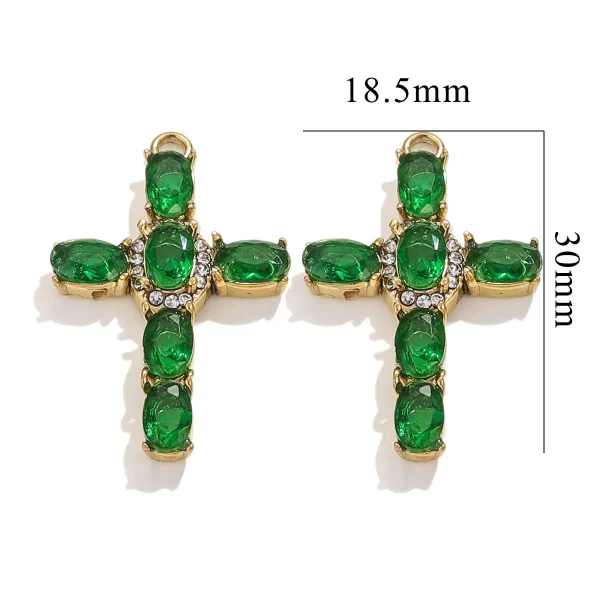 Wholesale Stainless Steel Rhinestone Cross Pendant Charm Necklace DIY Jewelry Accessories Unisex