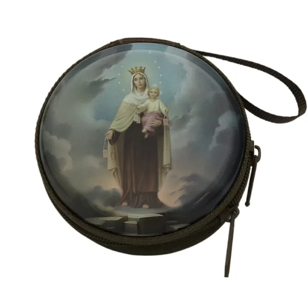 Catholic Rosary Box Pendant BoxCoin Purse Packaging Tin BoxStorage Case, Zipper Bag Luggage Charm
