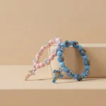 First Communion Bracelet for Kids Pink Blue Acrylic Beaded Sticker Saints Religious Baptism Jesus Cross - Image 5