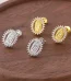 Wholesale Copper Gold Plated Oval Character Avatar Zircon Stud Earrings Retro Geometric Jewelry