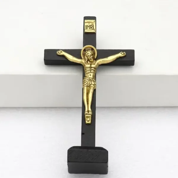 Wholesale Wooden Cross Jesus Ornament Vintage Religious DIY Craft Home Decoration