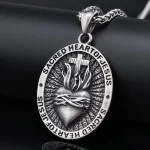 Wholesale Stainless Steel Catholic Jesus Sacred Heart Pendant Cross Charm Religious Jewelry Accessories - Image 2