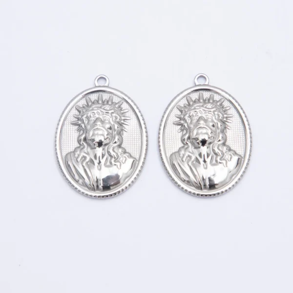Wholesale Stainless Steel Religious Figure Pendant Necklace Vintage DIY Jewelry Accessories Unisex