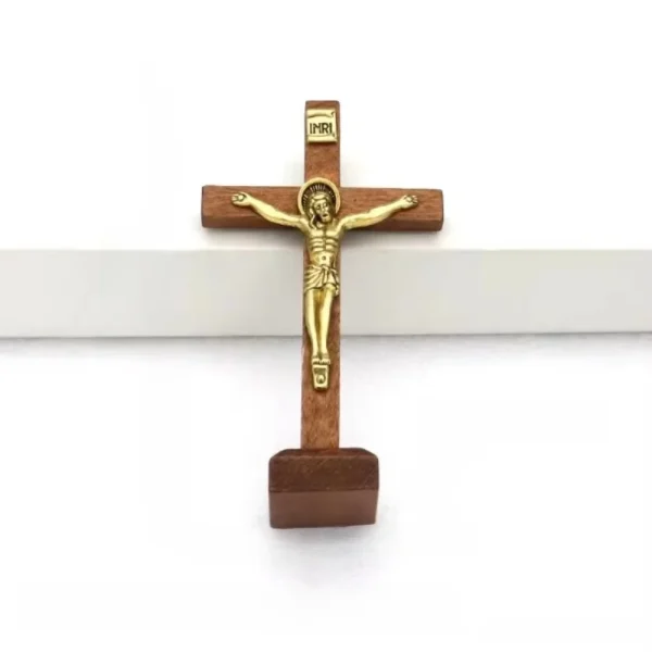 Wholesale Wooden Cross Jesus Ornament Vintage Religious DIY Craft Home Decoration