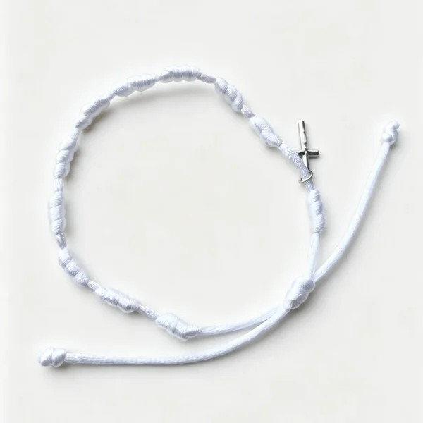 Catholic Rosary Bracelet Colorful Woven Rosary Knot Bracelet Wholesale 11-knot Rope Bracelet with Crucifix Charm