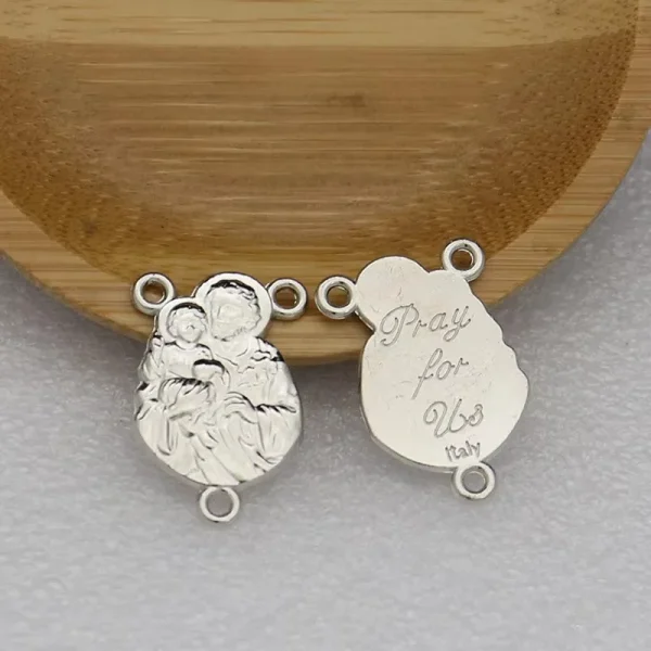 Wholesale Vintage Religious Metal Bead Catholicism Rosary Pendant Connector DIY Jewelry Accessories