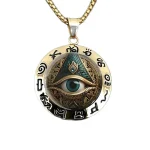 Wholesale Ancient Egyptian Eye of Horus Round Glass Pendant Necklace Vintage Style Jewelry Accessories - Image 5