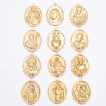Wholesale Stainless Steel Catholic Religious Figure Gold Plated Pendant DIY Jewelry Accessories