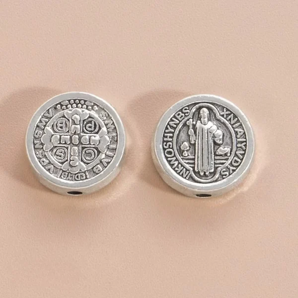 Wholesale Vintage Zinc Alloy Oval Round Flat Spacer Beads with Hole DIY Bracelet Jewelry Making Accessories