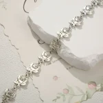 Wholesale Zinc Alloy Rose Flower Bracelet Vintage Simple Chain Link Bracelet Unisex Jewelry Accessories - Image 3