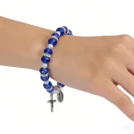 Easter Gift Cross Bracelet Glass Crystal Beaded Bracelet Wholesale Fashion Jewelry Accessories - Image 4