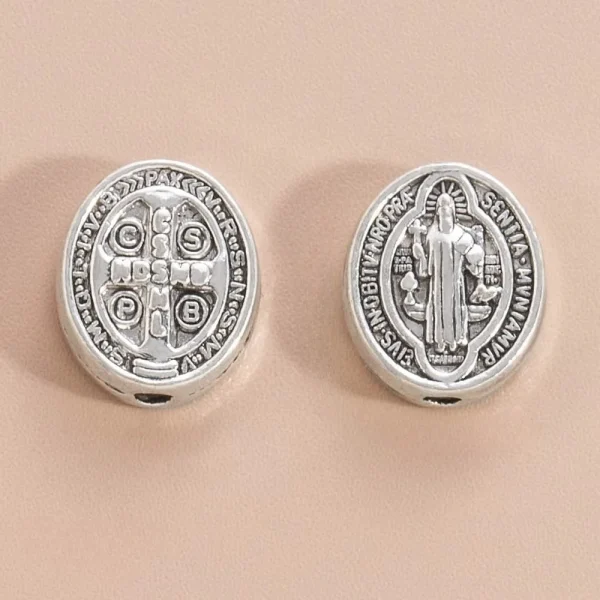 Wholesale Vintage Zinc Alloy Oval Round Flat Spacer Beads with Hole DIY Bracelet Jewelry Making Accessories