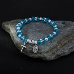 Easter Gift Cross Bracelet Glass Crystal Beaded Bracelet Wholesale Fashion Jewelry Accessories