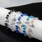 Easter Gift Cross Bracelet Glass Crystal Beaded Bracelet Wholesale Fashion Jewelry Accessories - Image 2