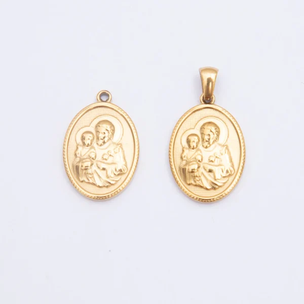Wholesale Stainless Steel Religious Figure Oval Pendant Charm DIY Jewelry Accessories Unisex Vintage