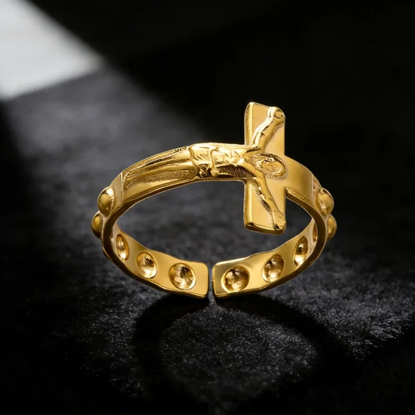 Wholesale Stainless Steel Cross Ring Religious Crucifix Ring Unisex Men Women Fashion Jewelry Gift