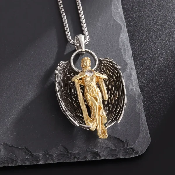 Zinc Alloy Athena retro pendant fashion Virgin necklace redemption bright angel wings Muse