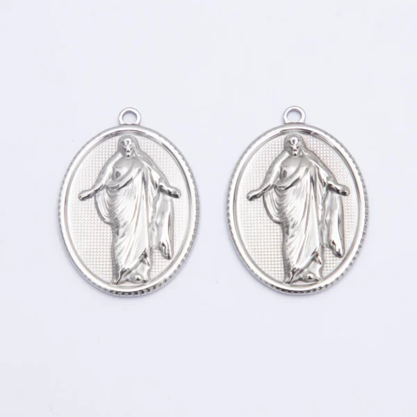 Wholesale Stainless Steel Religious Figure Pendant Necklace Vintage DIY Jewelry Accessories Unisex