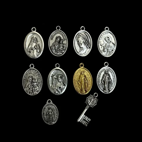Wholesale Zinc Alloy Rhinestone Pendant Catholic Rosary DIY Jewelry Accessories
