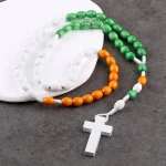 Wholesale Wood Bead Cross Pendant Necklace Handmade Woven Vintage Ethnic Jewelry Unisex - Image 3