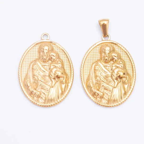 Wholesale Stainless Steel Catholic Religious Figure Gold Plated Pendant DIY Jewelry Accessories